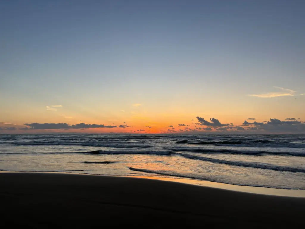 Beautiful sunset of Chirihama beach