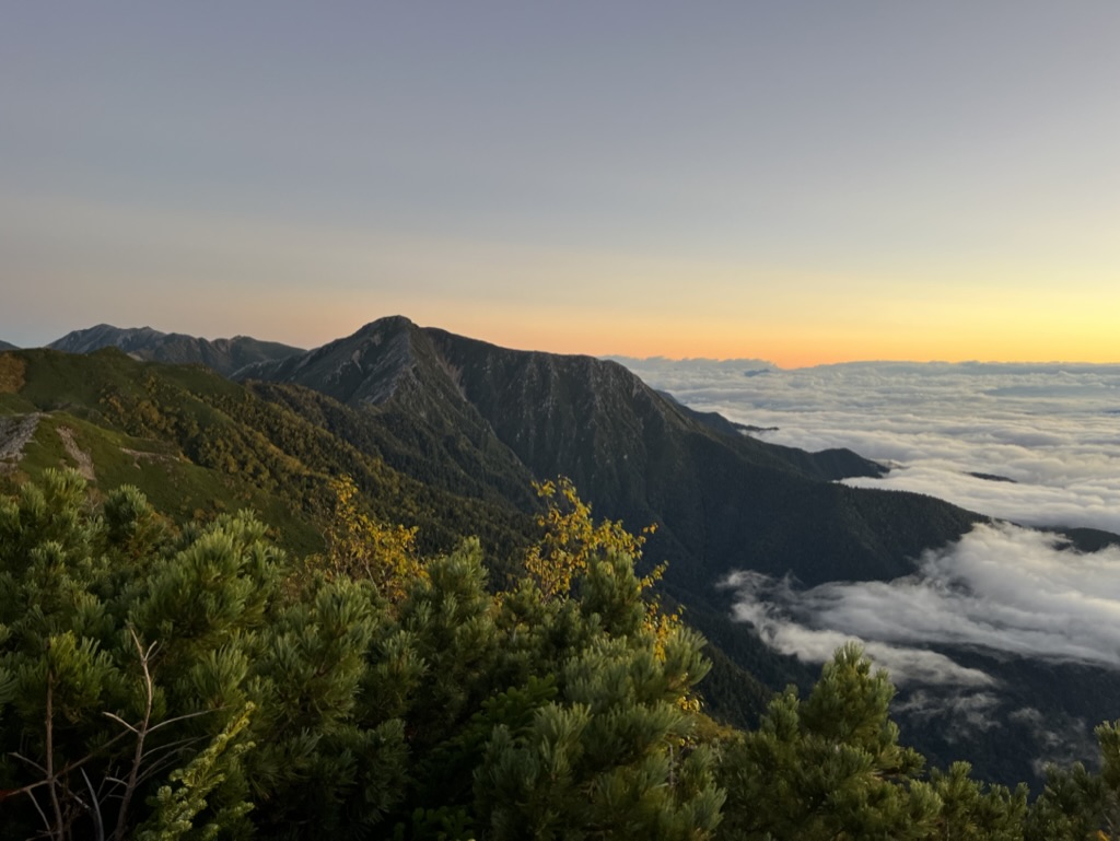 Sunrise towards to Mt. Jōnen