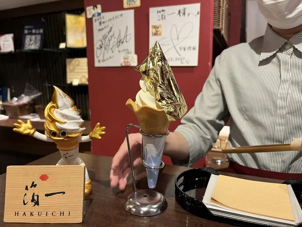 Gold leaf soft ice cream